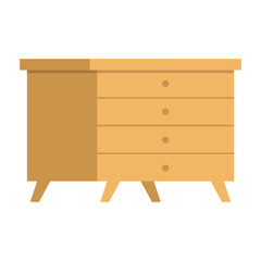 wood wardrobe cabinet illustration concept