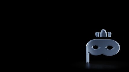 Obraz premium 3d rendering frosted glass symbol of masquerade mask isolated with reflection