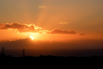 sunset over the city