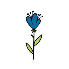Vector illustration of a flower in cartoon style on a white background.