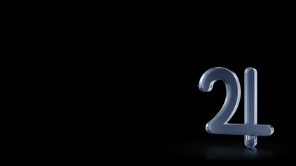 3d rendering frosted glass symbol of Jupiter symbol isolated with reflection