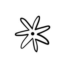 Vector illustration of a flower in cartoon style on a white background.