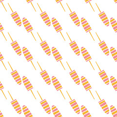 Seamless pattern with ice cream in cartoon style.