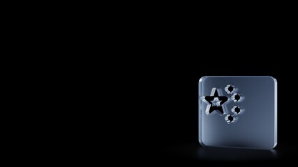 3d rendering frosted glass symbol of china isolated with reflection