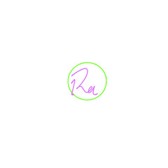 RA initial handwritten calligraphy, for monogram and logo