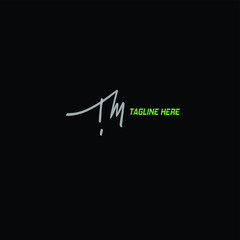 TM initial handwritten calligraphy, for monogram and logo