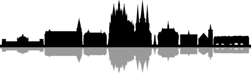 ERFURT Th&uuml;ringen SKYLINE City Silhouette
