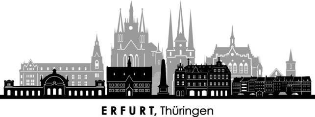ERFURT Thüringen SKYLINE City Silhouette
