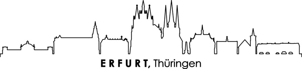 ERFURT Thüringen SKYLINE City Silhouette
