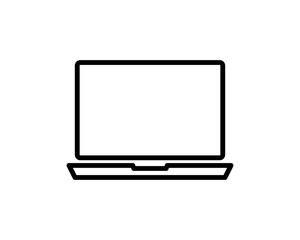 Laptop Icon Vector. Simple flat symbol. Perfect Black pictogram illustration on white background.