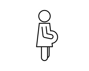 Pregnant sign icon. Women Pregnancy symbol. Flat pregnancy web icon on white background. Vector