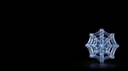 3d rendering frosted glass symbol of cobweb isolated with reflection © Destrosvet