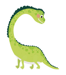 kids illustration of a green dinosaur
