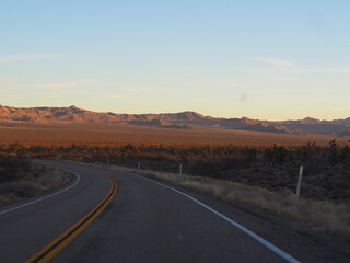 Mojave Desert at Sunset in California