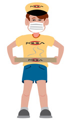 Pizza Delivery Guy with Mask