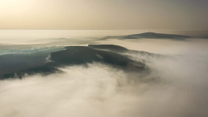 autumn, background, beautiful, bird, blue, countryside, dawn, fall, farm, field, fog, forest, hill, inland, landscape, light, mist, misty, morning, mountain, mud, natural, nature, nobody, ornithologic