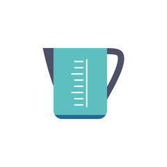 measuring cup isolated on white background, flat design