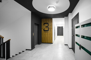 Interior of the corridor hall, apartment building