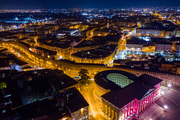 Night city skyline, Verona, Veneto, Italy