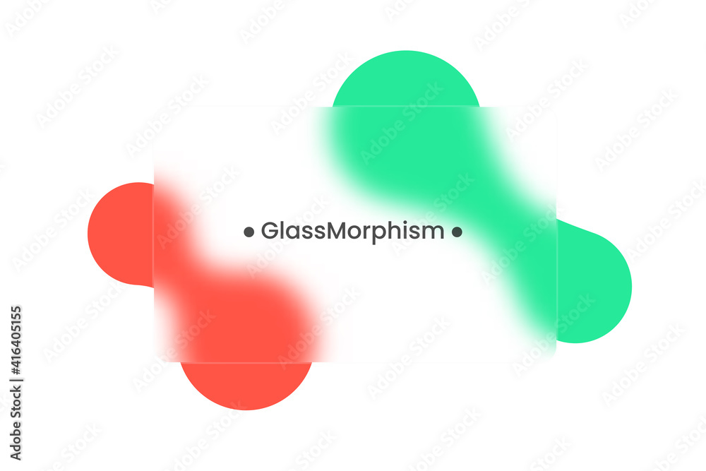 Poster abstract background. transparent frame in glass morphism style