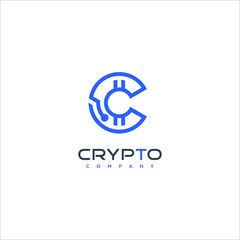 letter c crypto vector eps 10 download