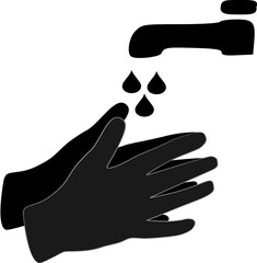 wash your hands under the tap of water
