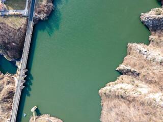 Aerial view of Krichim Reservoir, Rhodopes Mountain, Bulgaria