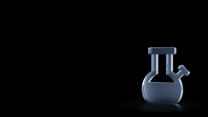 3d rendering frosted glass symbol of bong isolated with reflection