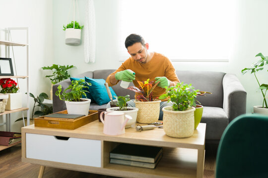 Handsome Man Relaxing While Doing Some Gardening