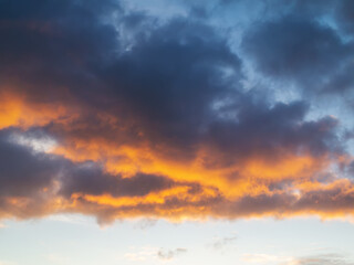 Naklejka na ściany i meble Spectacular sun set sky. Rich blue and red tones. Nature background
