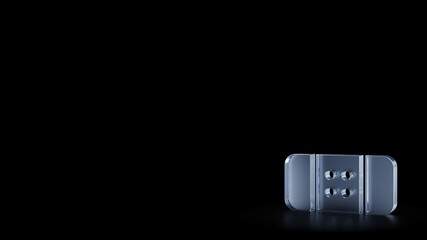 3d rendering frosted glass symbol of band aid isolated with reflection