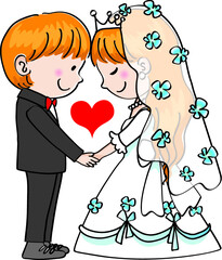 Groom and bride in japan wedding 