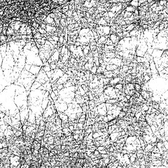 Grunge background black and white. Texture of chips, cracks, scratches, scuffs, dust, dirt. Dark monochrome surface. Old vintage vector pattern