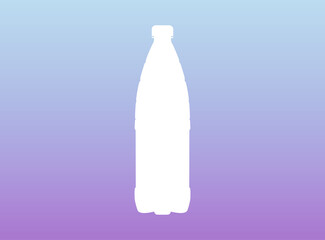 Silhouette of a 1.5 liter plastic bottle on a colored background. Water container outline