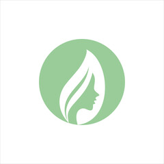 leaf beauty skin care logo design vector.