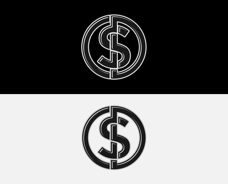 Graphic dollar currency money icon vector image