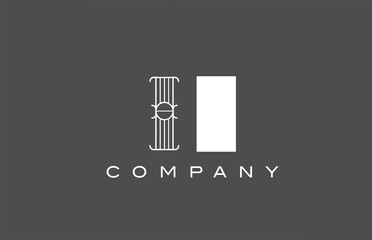 geometric I II grey white alphabet letter logo icon for company. Different style combination design for corporate and business
