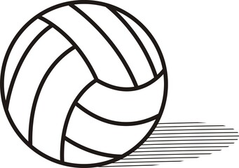 Vintage volleyball icon with shadow on white background