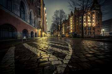 Speicherstadt Hamburg bei Nacht