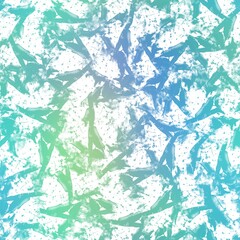 Seamless satin soft pastel color leaves pattern. High quality illustration. Beach or resort wear design of leaves in fuzzy turquoise and white. Repeat raster jpg pattern design.