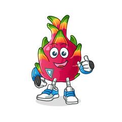 dragon fruit robot character. cartoon mascot vector