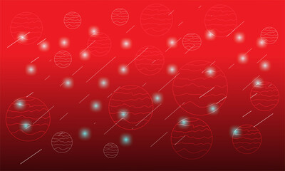 Red  Abstract Background with Galaxy ornament