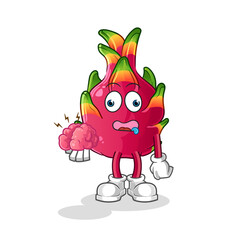 dragon fruit no brain vector. cartoon character