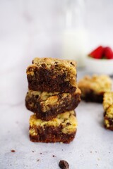 Homemade Brookies - Chocoloate chip brownie bars or crownies