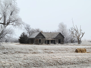Old Abandoned Homestead in the Dead of Winter