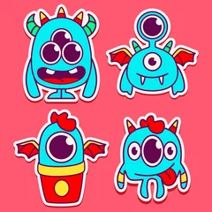 Fotobehang cute monster cartoon doodle design for coloring, backgrounds, stickers, logos, symbol, icons and more © Good Studio