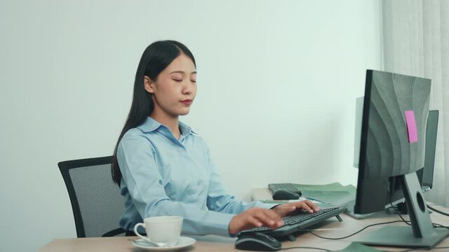 Software developers are analyzing about the code written into the program on the computer in office room.