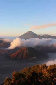 Bromo mountain in sunrise moment