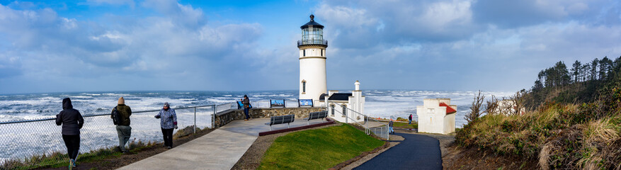 Panorama image of the North Head Lighthouse.  It is an active aid to navigation overlooking the...