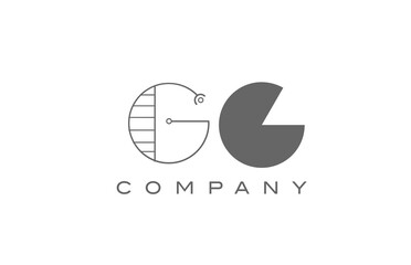 G GG grey white alphabet logo icon for company with geometric style. Creative letter combination design for business and corporate